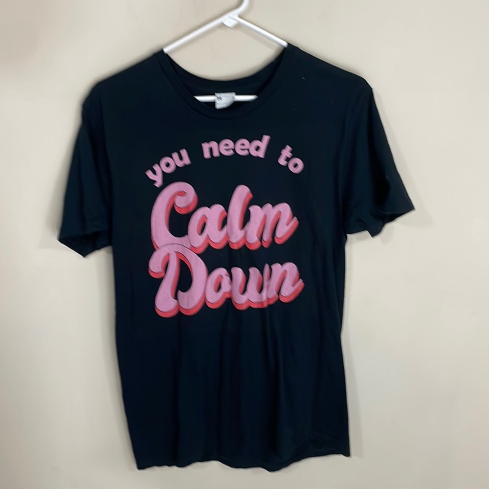 You Need to Calm Down Black T-shirt Taylor Swift Song Tee